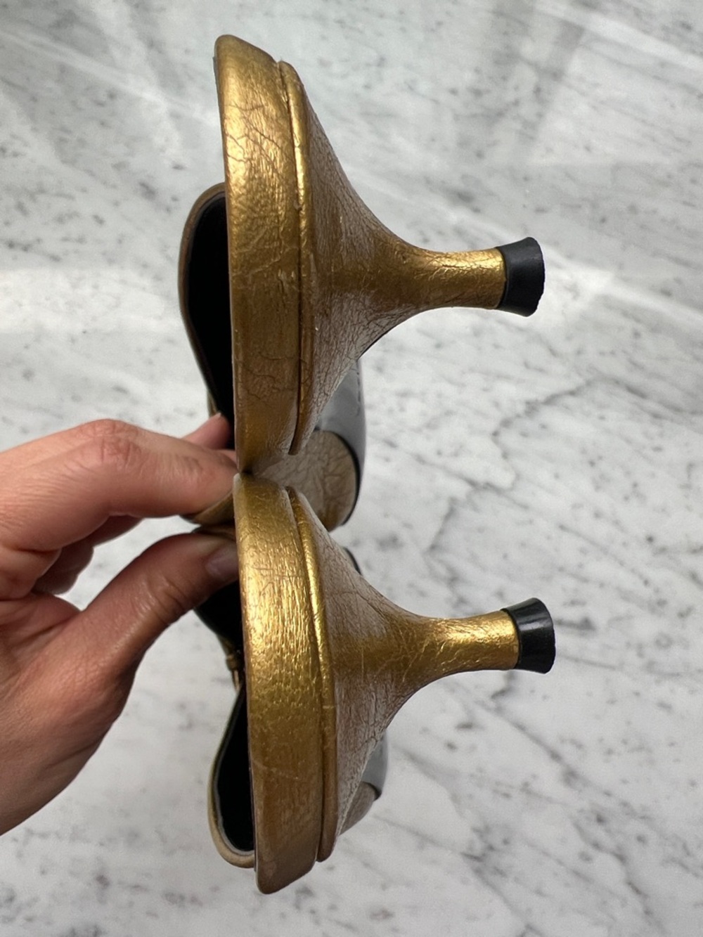 Balenciaga Gold Knife Mules, 37 - Picture 9 of 13